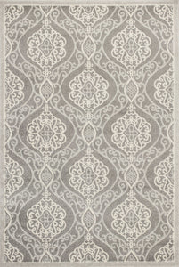 6'7" x 9'6" UV-treated Polypropylene Silver Area Rug