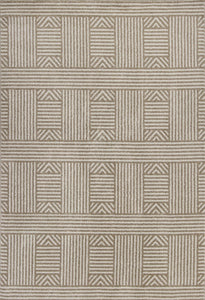 6'7" x 9'6" UV-treated Polypropylene Beige Area Rug