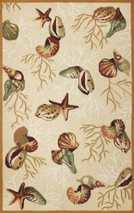 5' x 7'6" Polyester Beige Area Rug