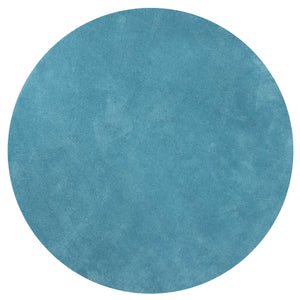 6' Round Polyester Highlighter Blue Area Rug