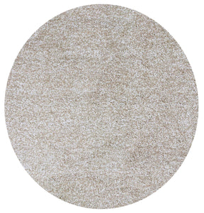 6' Round Polyester Ivory Heather Area Rug