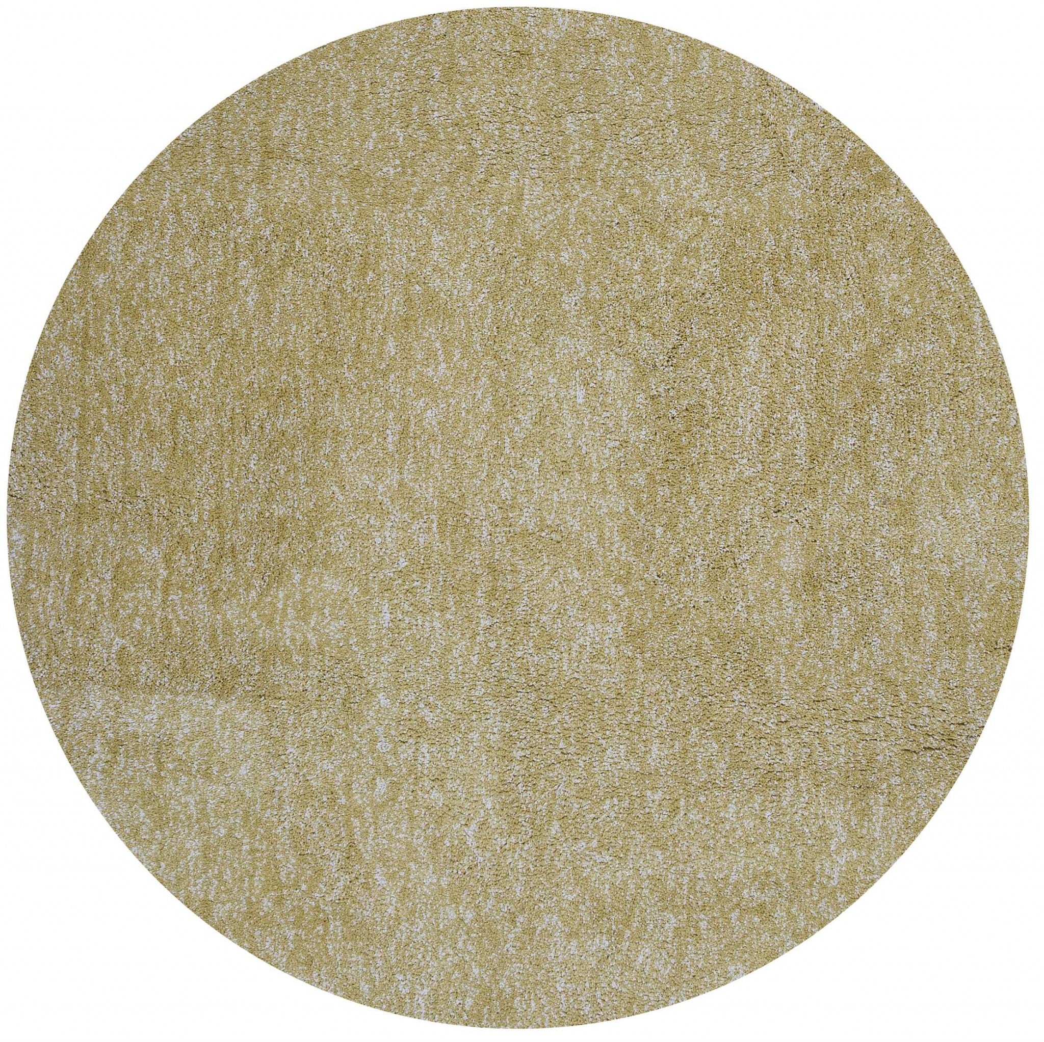 6' Round Polyester Yellow Heather Area Rug