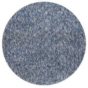 6' Round Polyester Indigo/Ivory Heather Area Rug