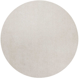 6' Round Polyester Ivory Area Rug