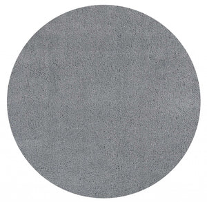 6' Round Polyester Grey Area Rug