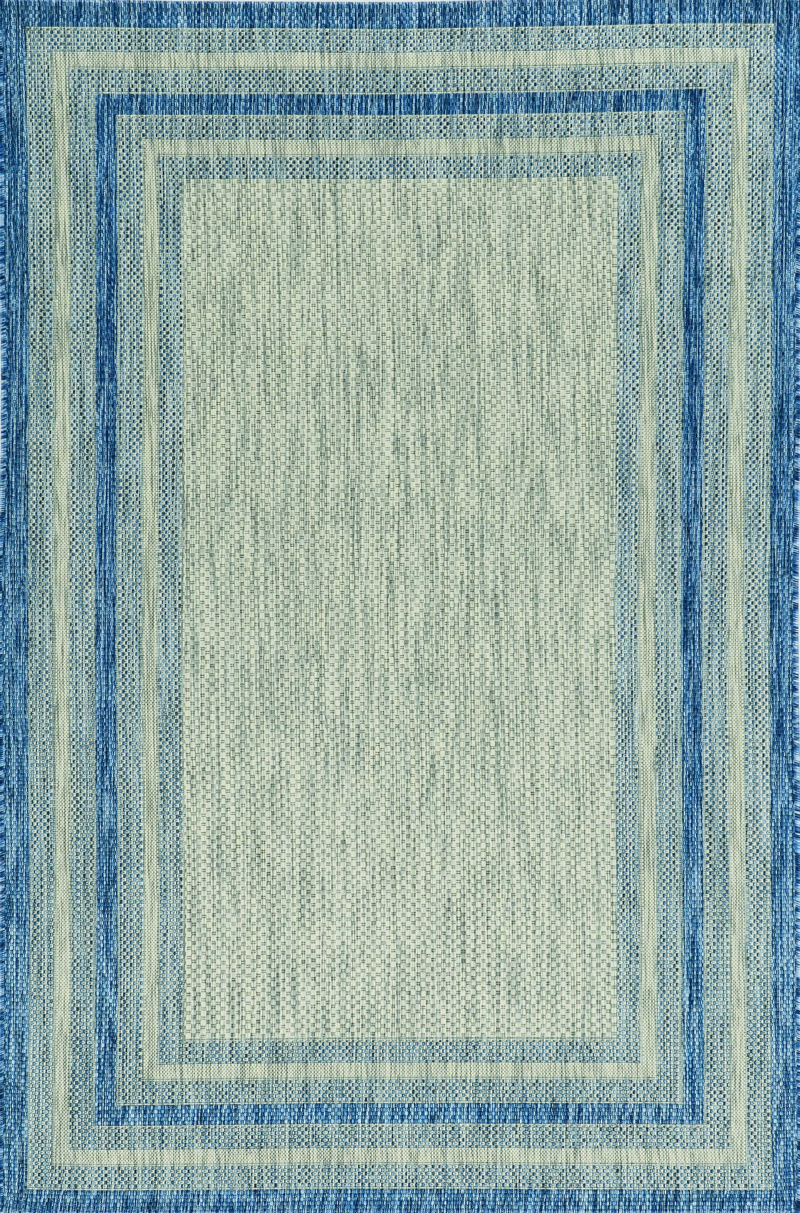 7'10" x 10'10" UV-treated Polypropylene Grey/Denim Area Rug