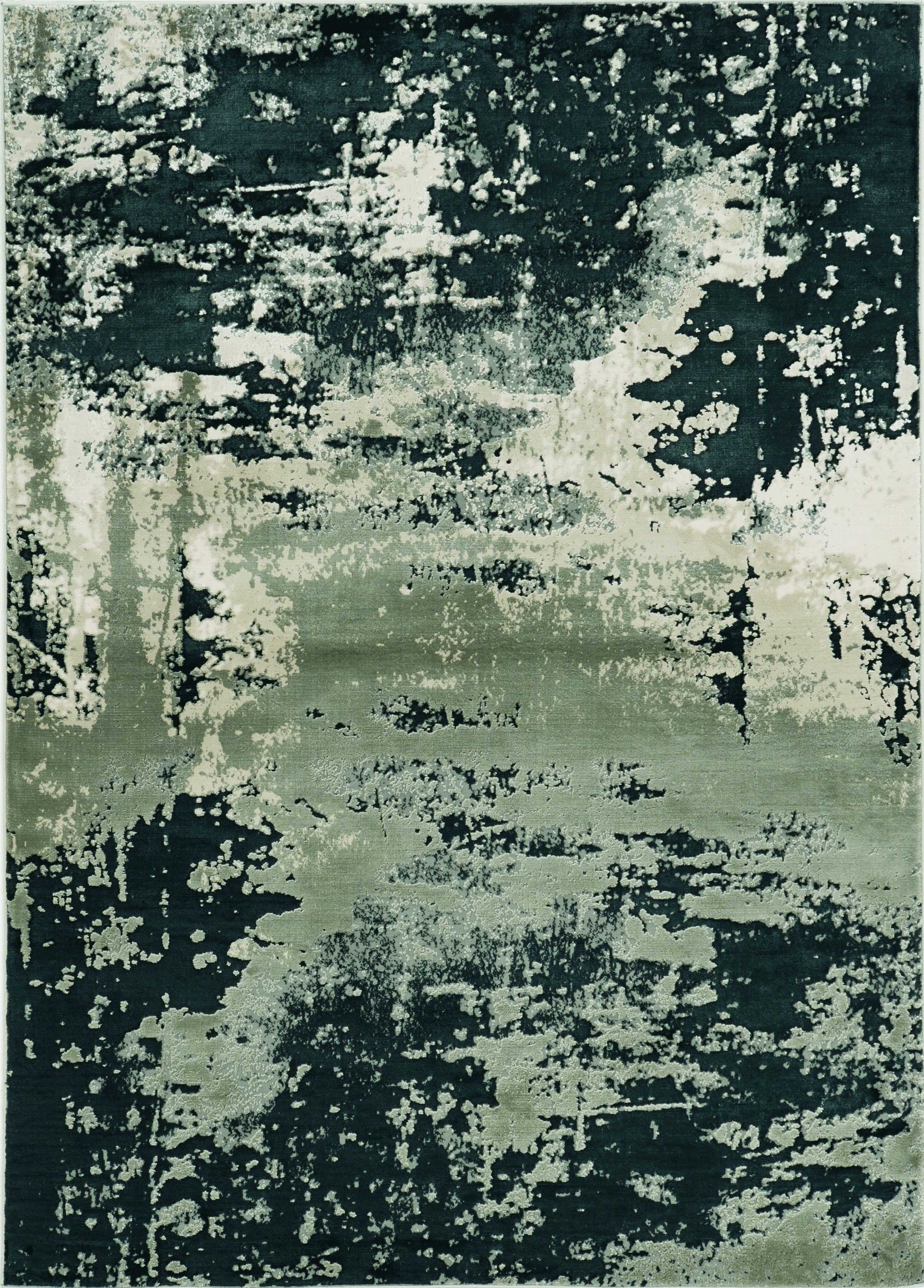 5'3" x 7'7" Polyester Silver Charcoal Area Rug