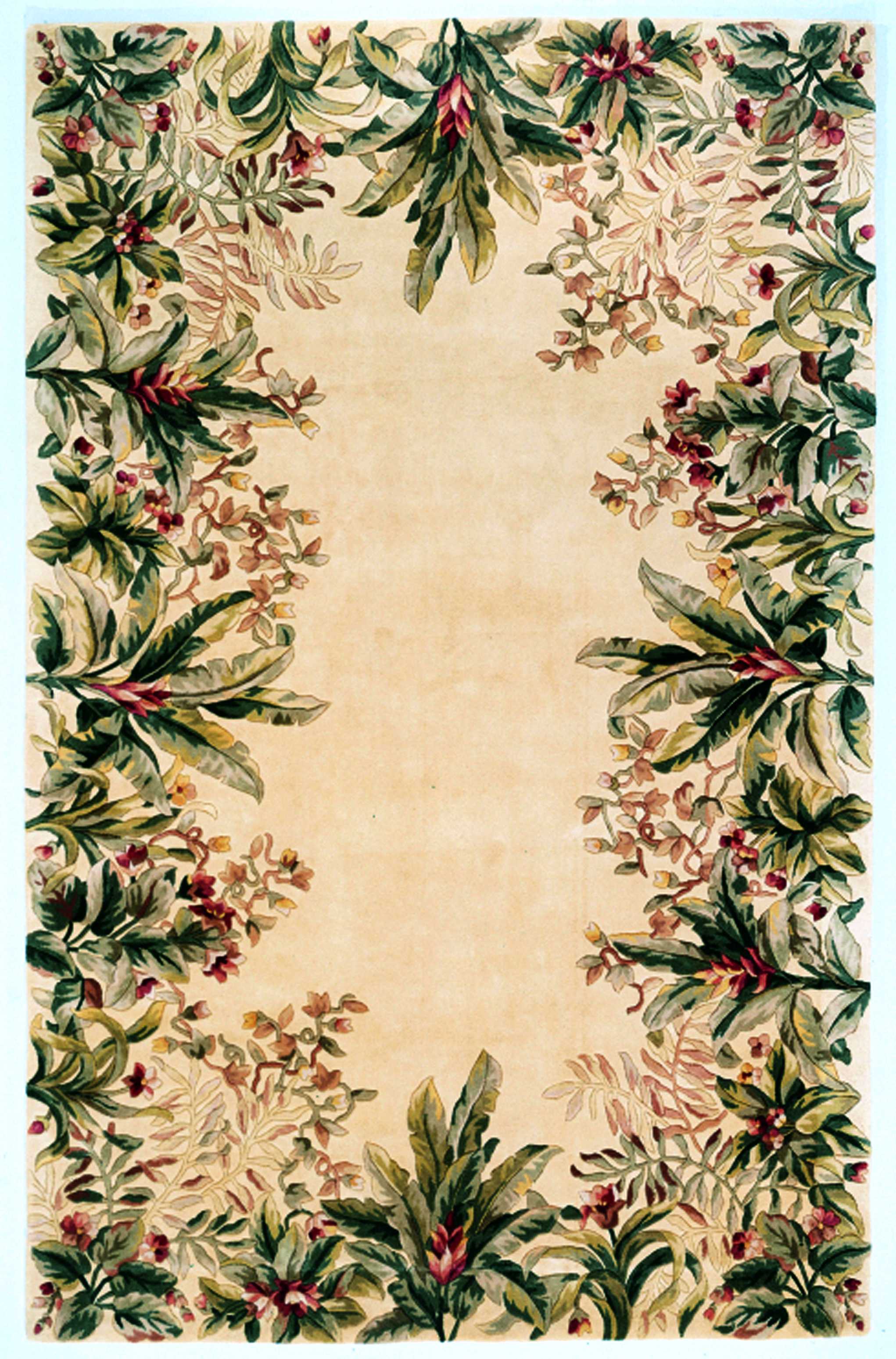 3'6" x 5'6" Wool Ivory Area Rug