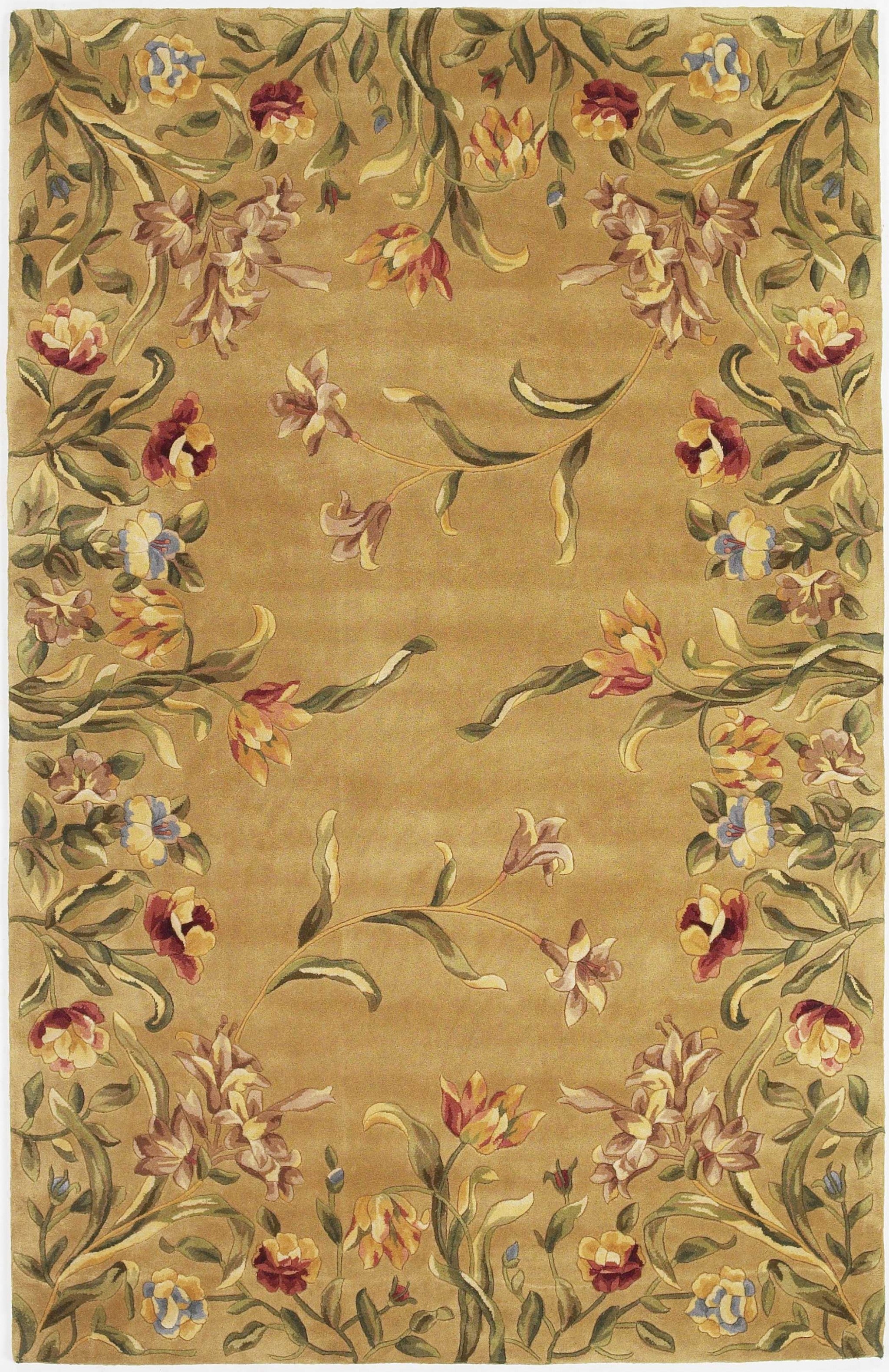 3'6" x 5'6" Wool Gold Area Rug