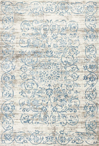 5'3" x 7'7" Polypropylene Ivory/Blue Area Rug