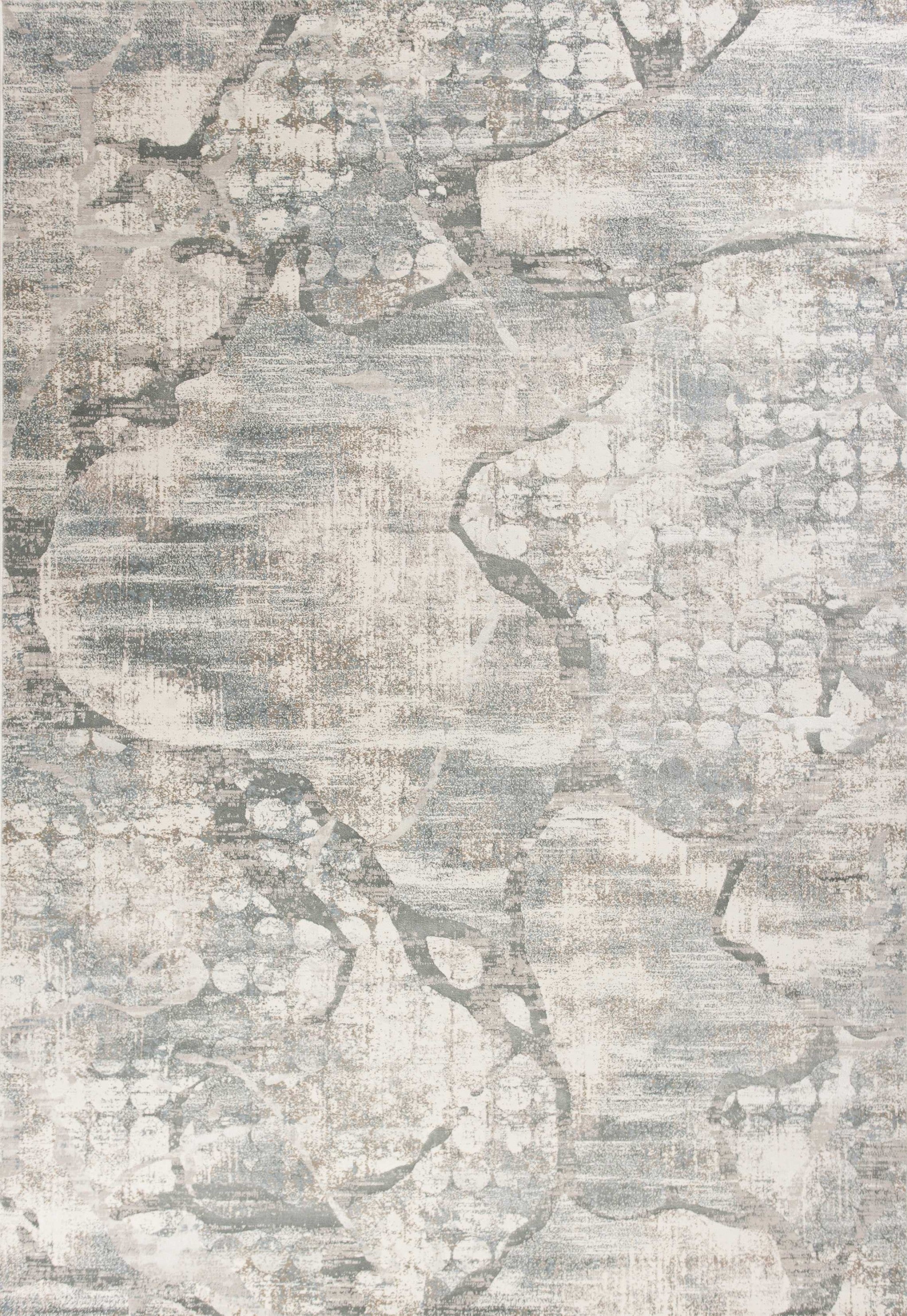 5'3" x 7'7" Polypropylene Ivory/Mist Area Rug