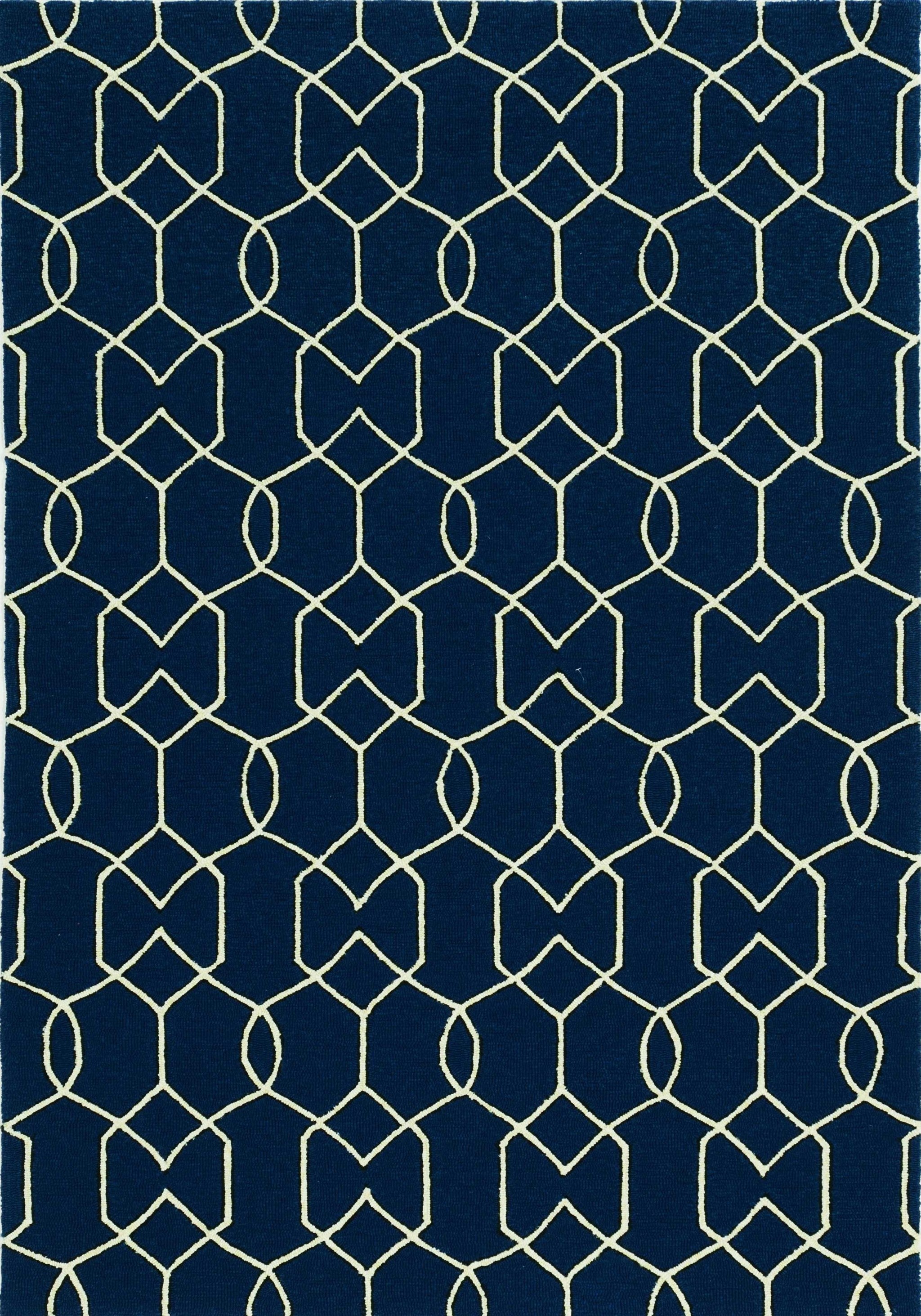 5' x 7' UV-treated Polypropylene Navy Area Rug