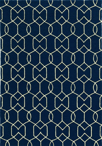 5' x 7' UV-treated Polypropylene Navy Area Rug