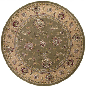 7'7" Octagon Polypropylene Sage/Beige Area Rug