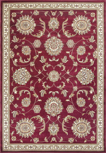 7'7" Round Polypropylene Red Area Rug