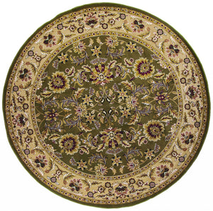 7'7" Octagon Polypropylene Green/Taupe Area Rug