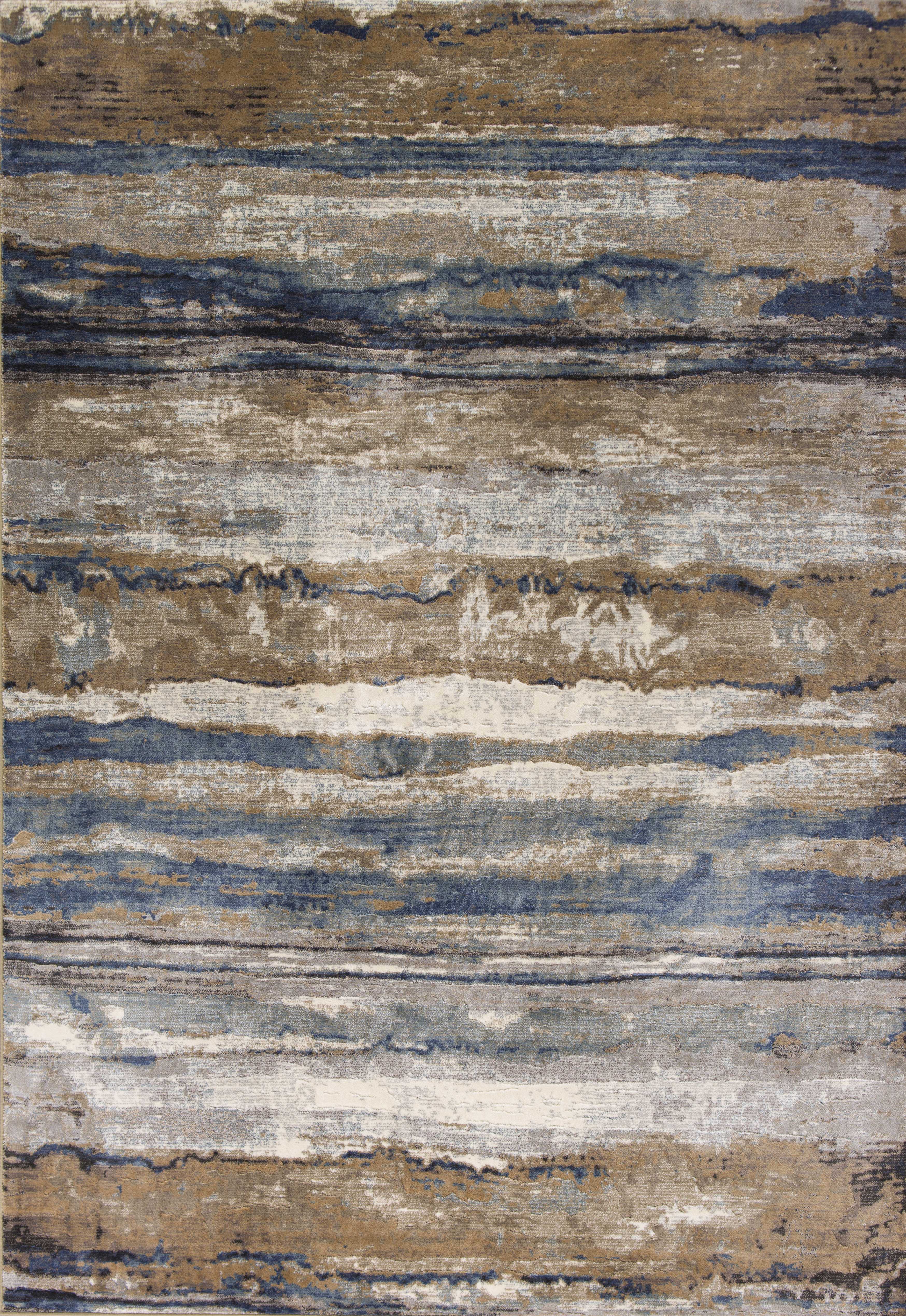 5'3" x 7'7" Viscose Ivory/Blue Area Rug