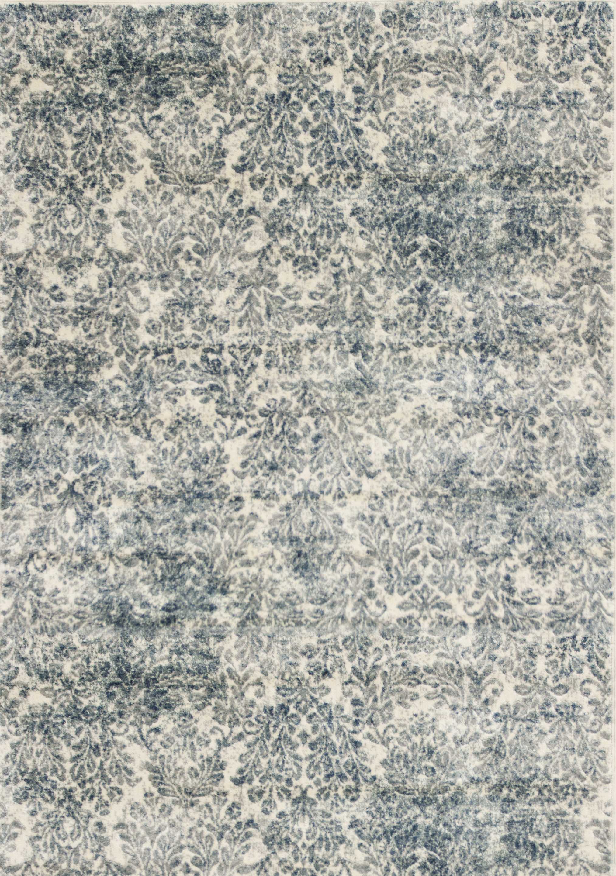5'3" x 7'7" Viscose Ivory/Blue Area Rug