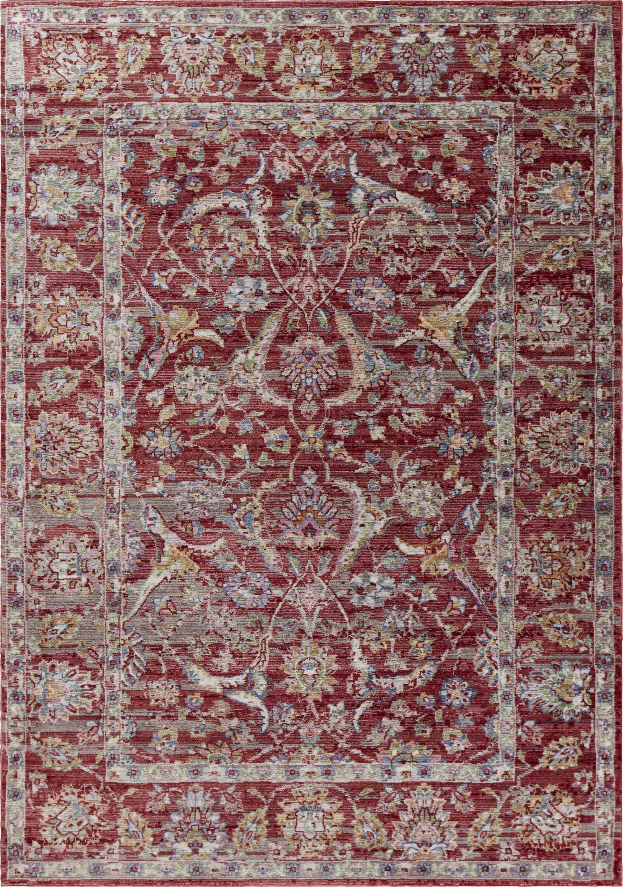 5'3" x 7'7" Polyester Red Area Rug