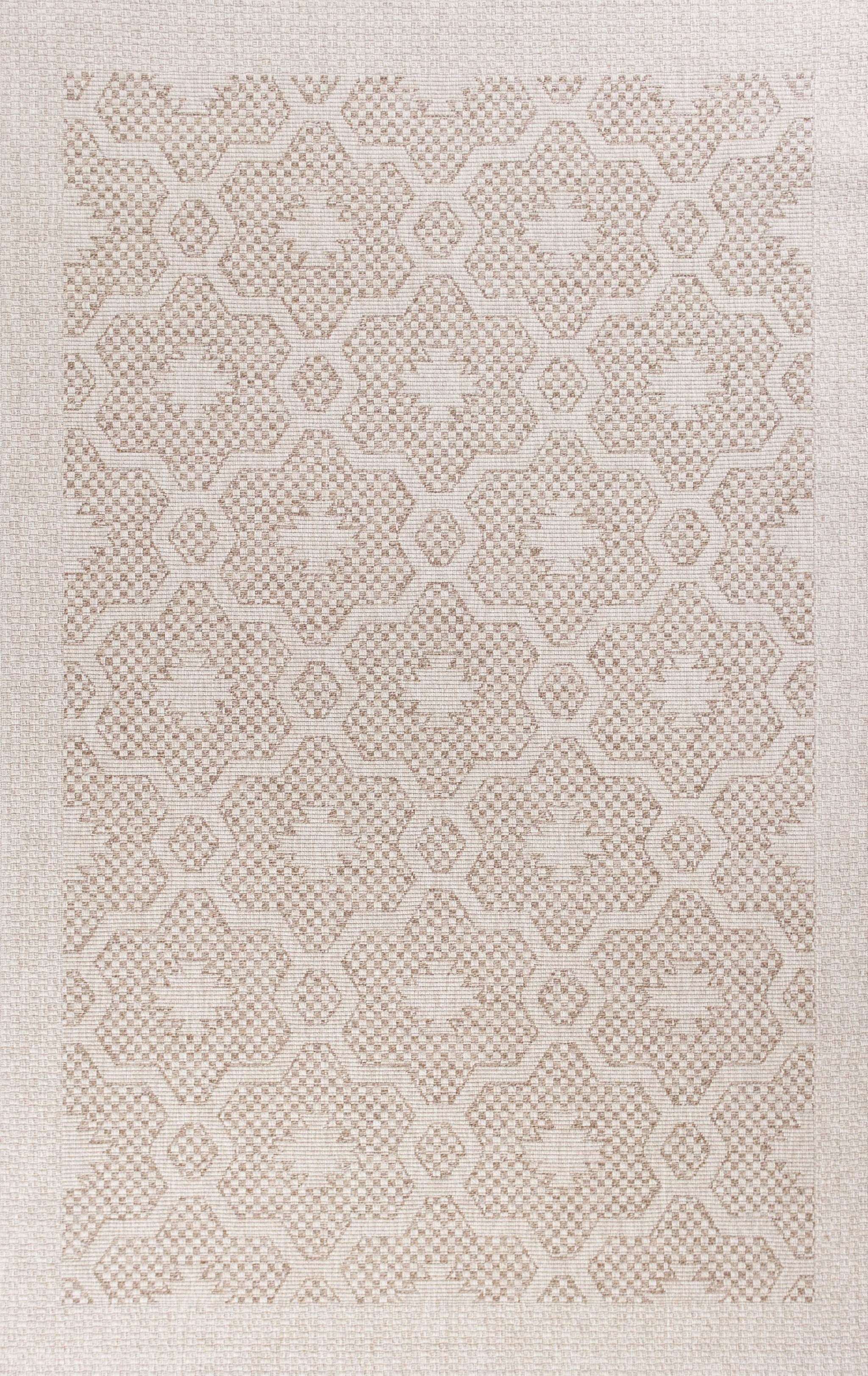 6'7" x 9'6" Polypropylene Beige Area Rug