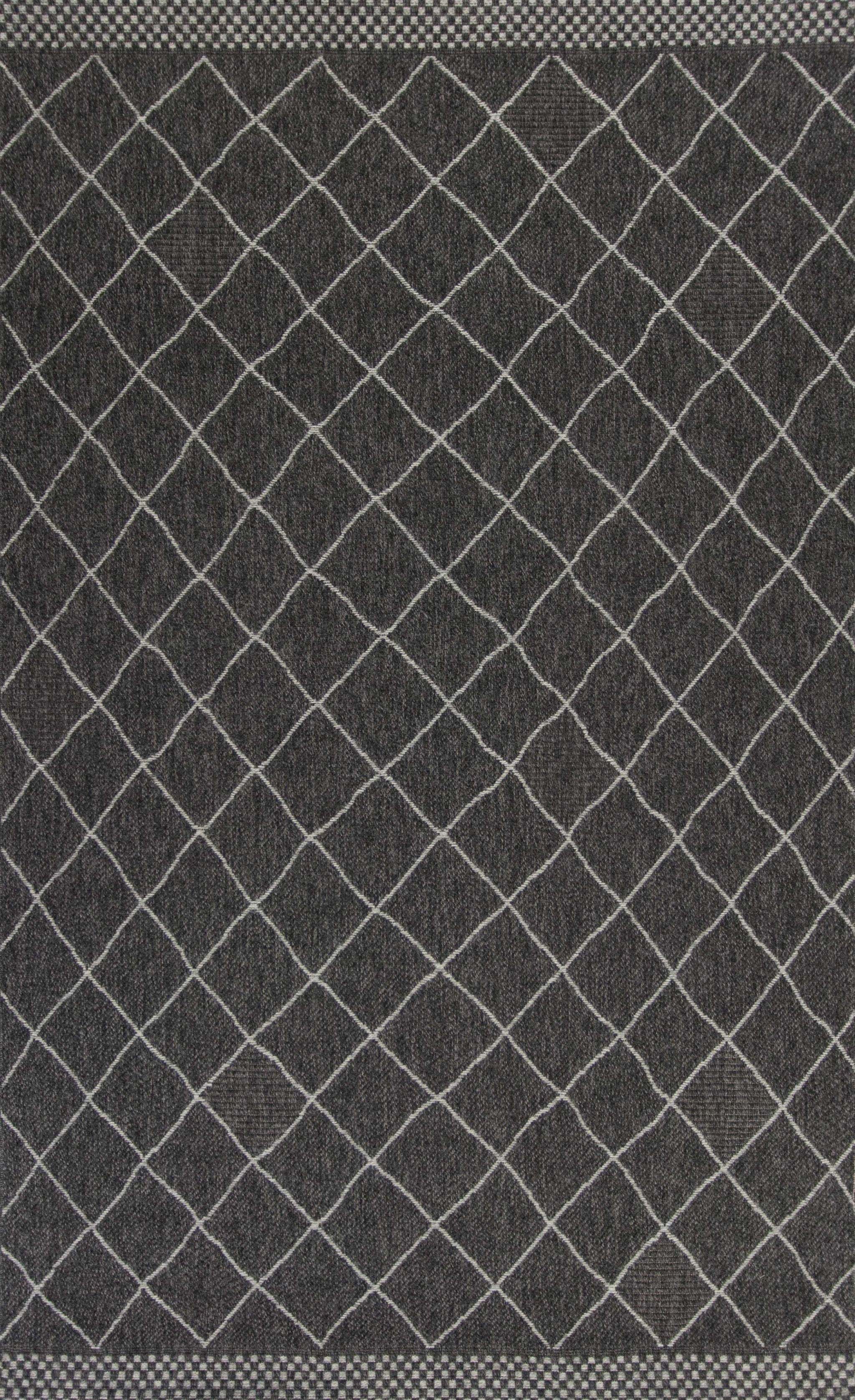 6'7" x 9'6" Polypropylene Charcoal Area Rug
