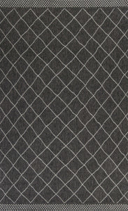 6'7" x 9'6" Polypropylene Charcoal Area Rug
