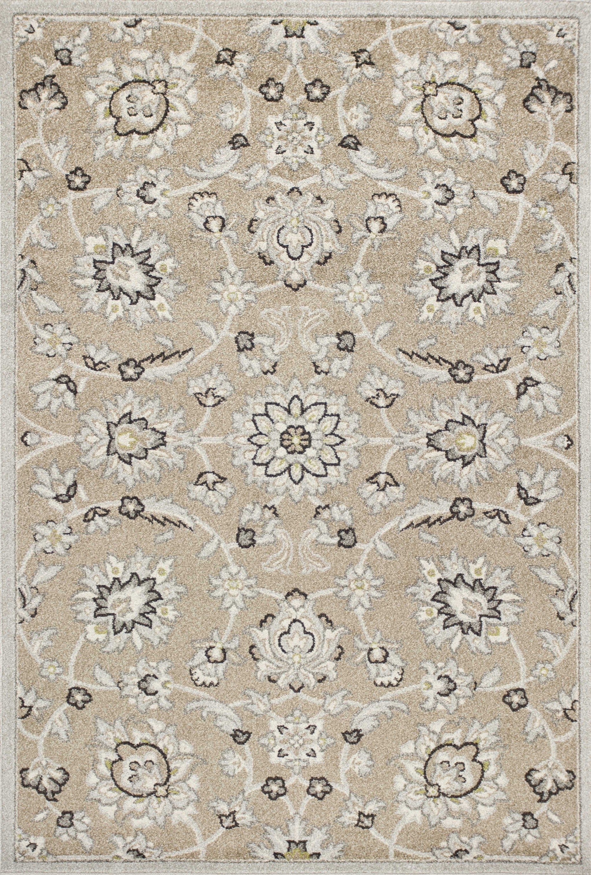 23" x 45" UV-treated Polypropylene Beige/Grey Area Rug