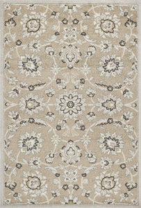 23" x 45" UV-treated Polypropylene Beige/Grey Area Rug