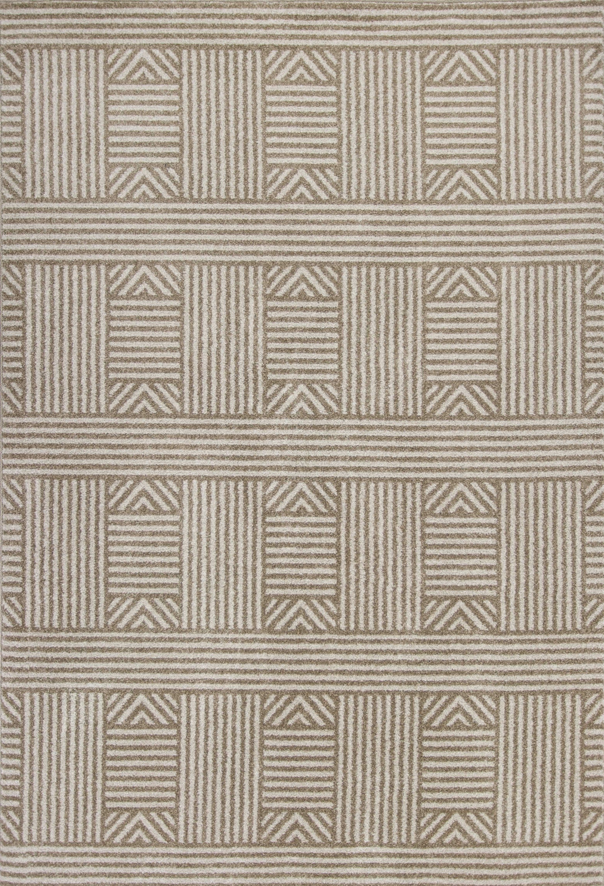 23" x 45" UV-treated Polypropylene Beige Area Rug