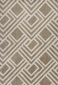 23" x 45" UV-treated Polypropylene Beige Area Rug