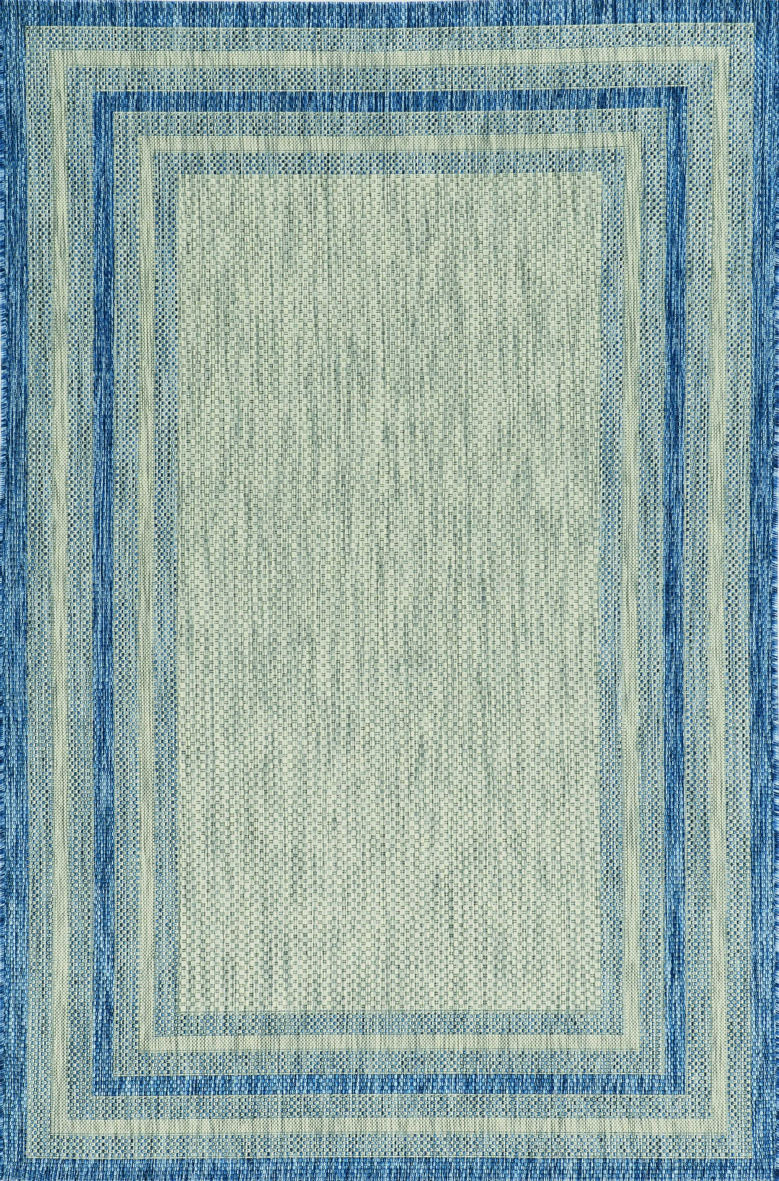 2'7' x 3'11' UV-treated Polypropylene Grey/Denim Area Rug