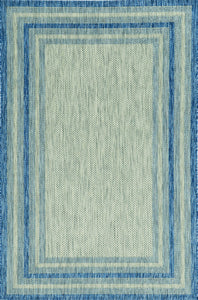2'7' x 3'11' UV-treated Polypropylene Grey/Denim Area Rug