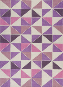 20" x 31" Polyester Ivory/Pink Area Rug