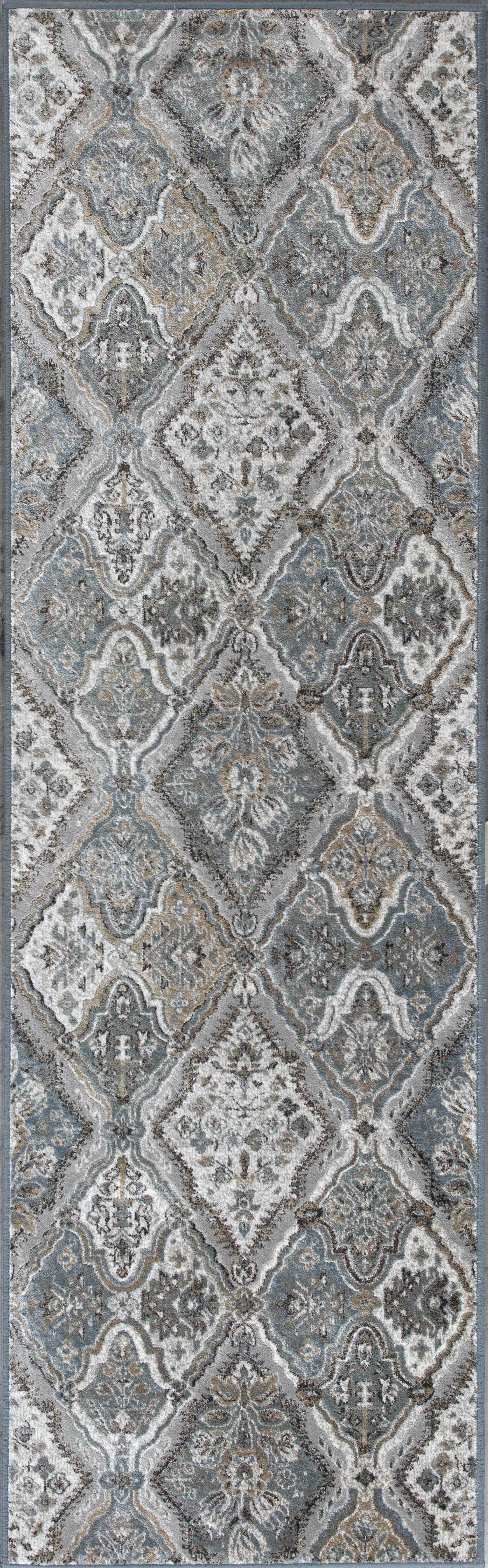 2'2"X 6'11" Runner Viscose Silver Area Rug