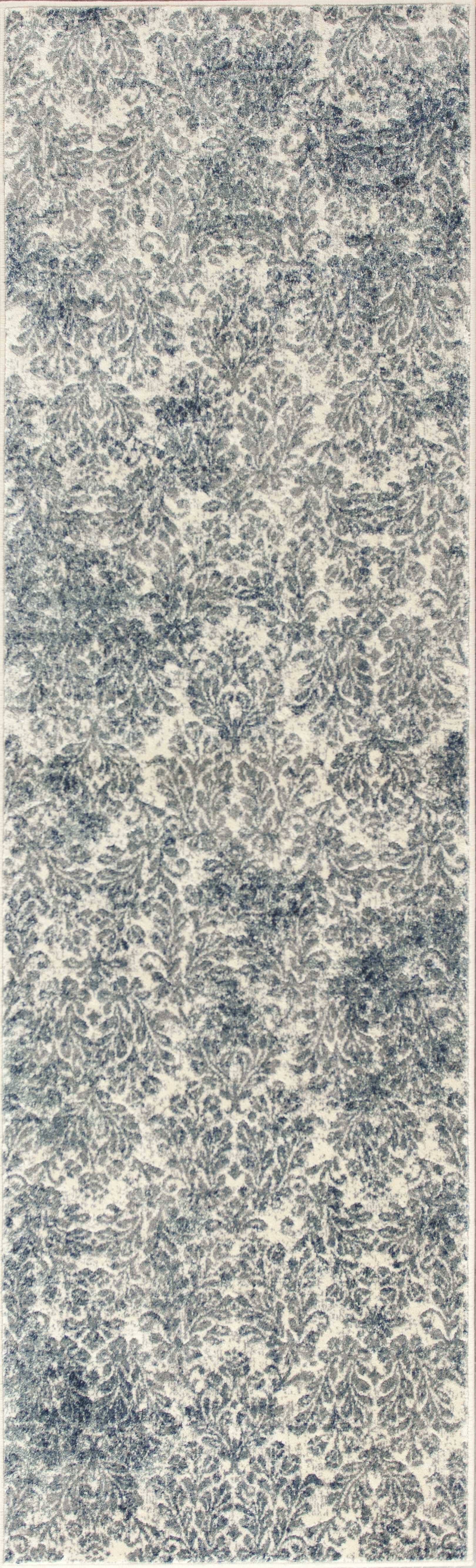 2'2"X 6'11" Runner Viscose Ivory/Blue Area Rug