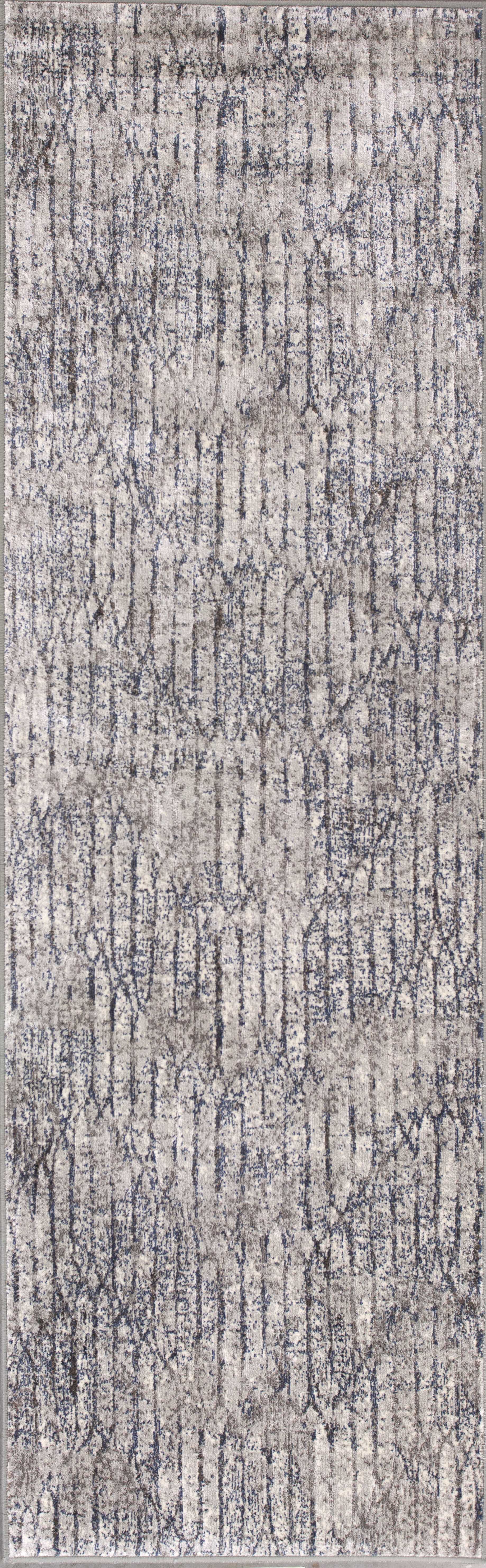 2'2"X 6'11" Runner Viscose Grey Blue Area Rug