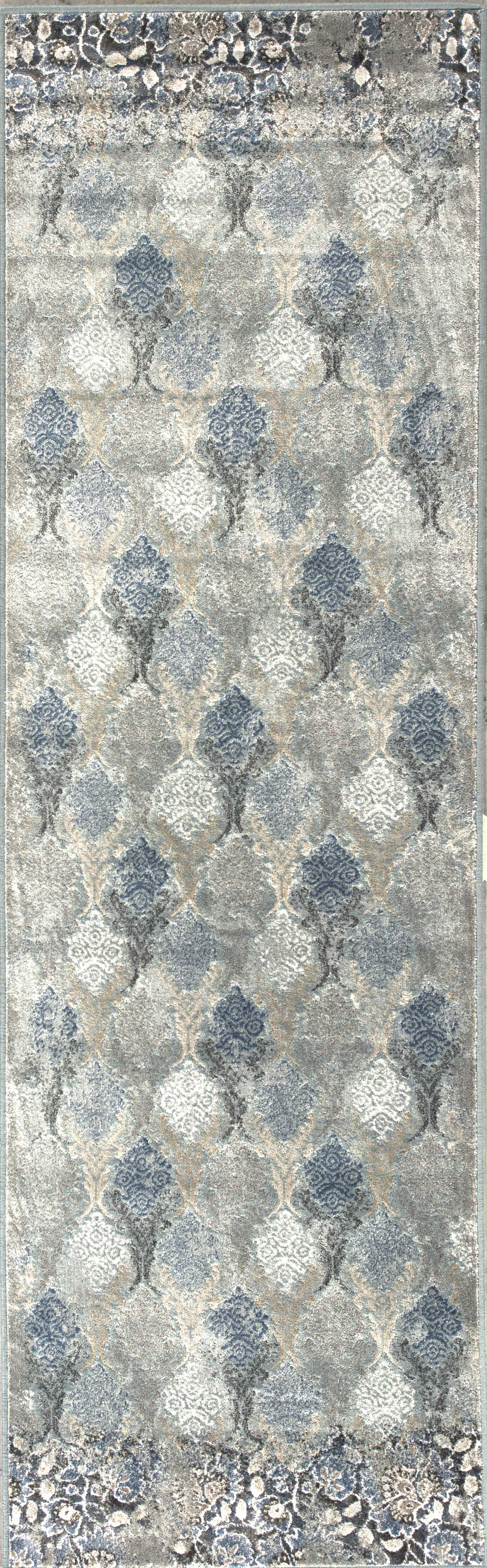 2'2"X 6'11" Runner Viscose Slate Blue Area Rug