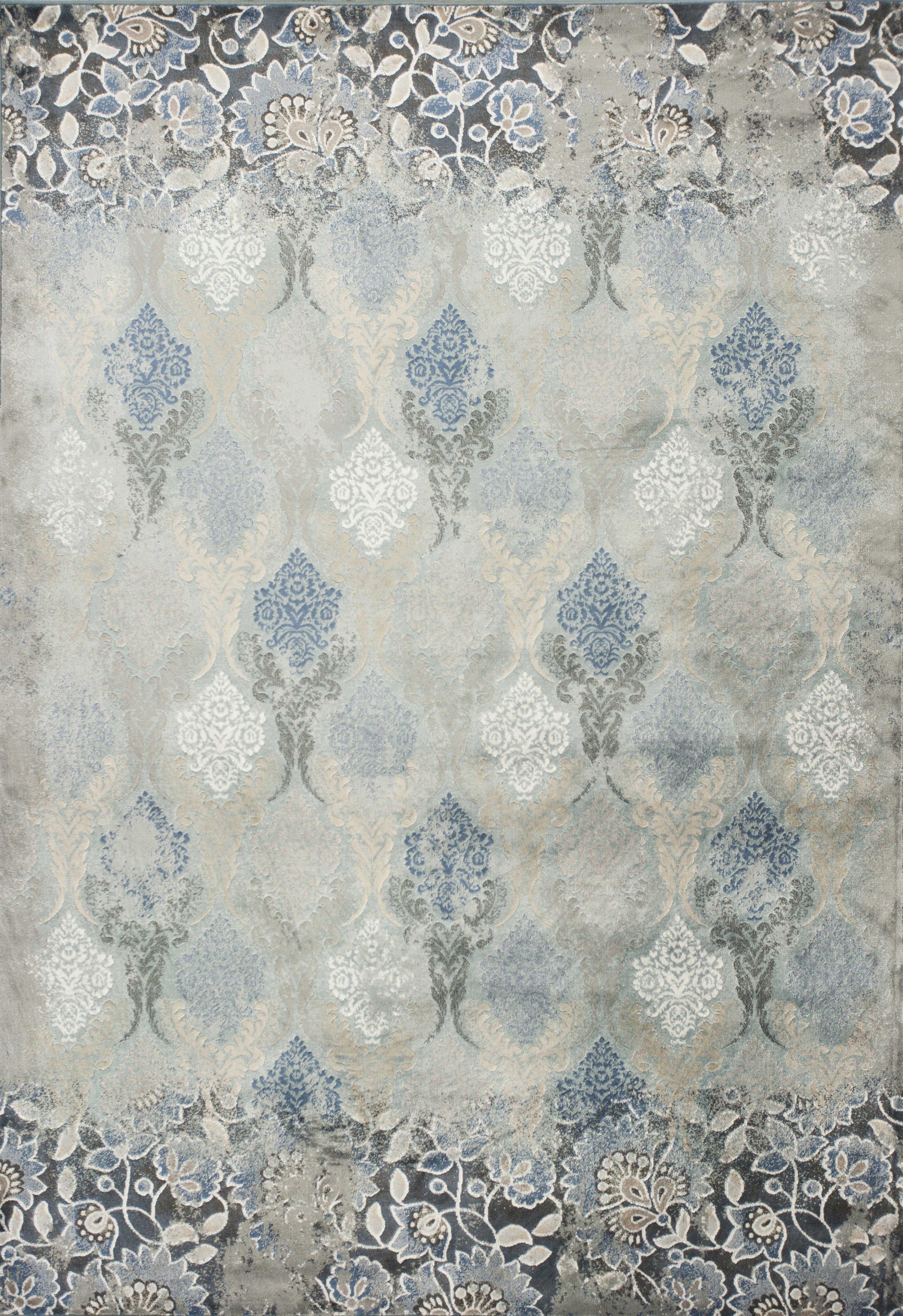 3'3" x 4'7" Viscose Slate Blue Area Rug