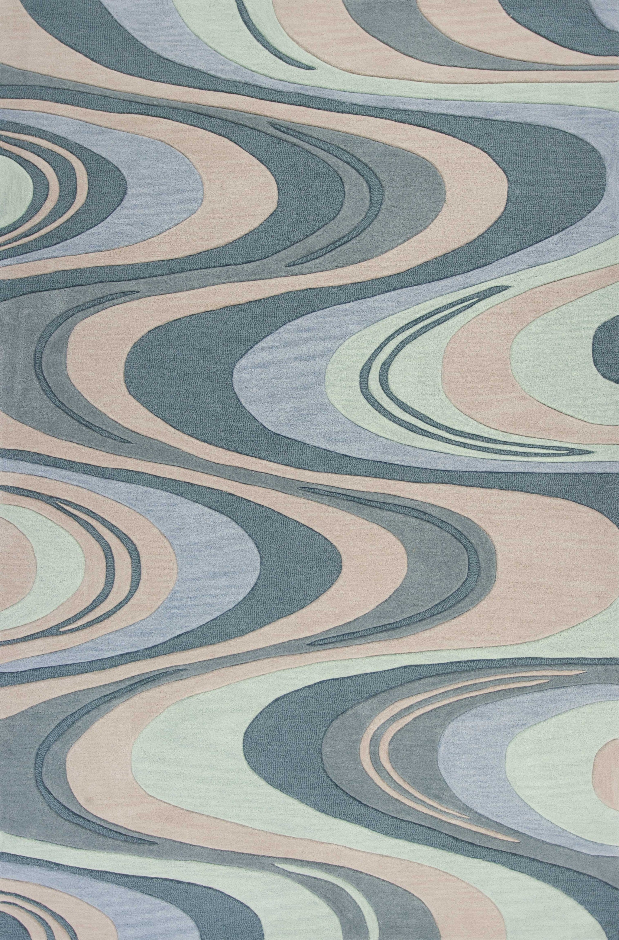 3'3" x 5'3" Polyacrylic Beige/Seafoam Area Rug