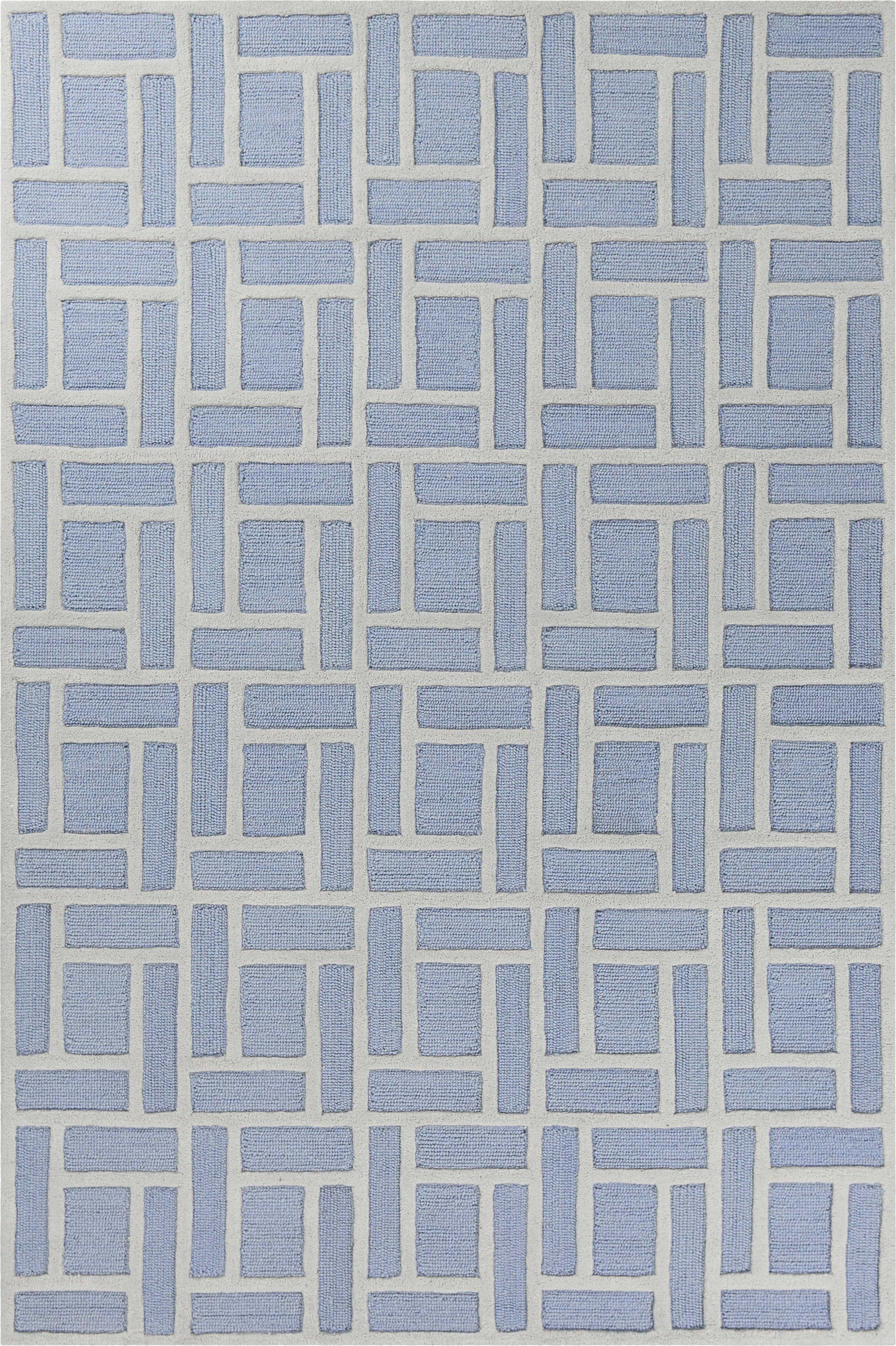 3'3" x 5'3" Wool Ice Blue Area Rug