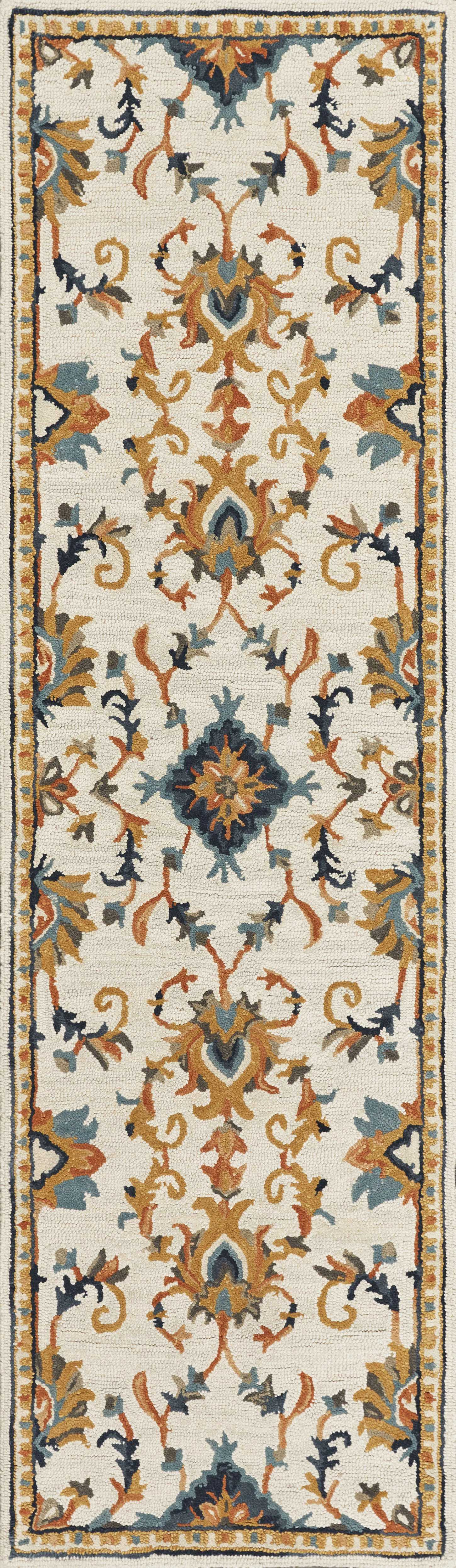 2'3" x 8' Runner Wool Ivory Area Rug