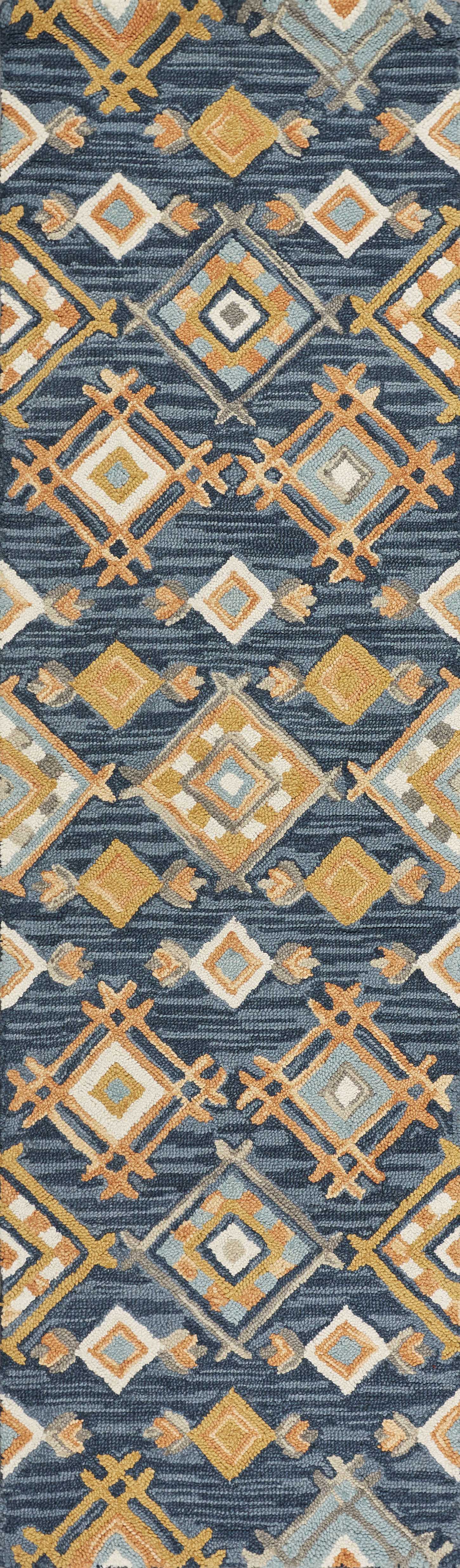 2'3" x 8' Runner Wool Denim Area Rug