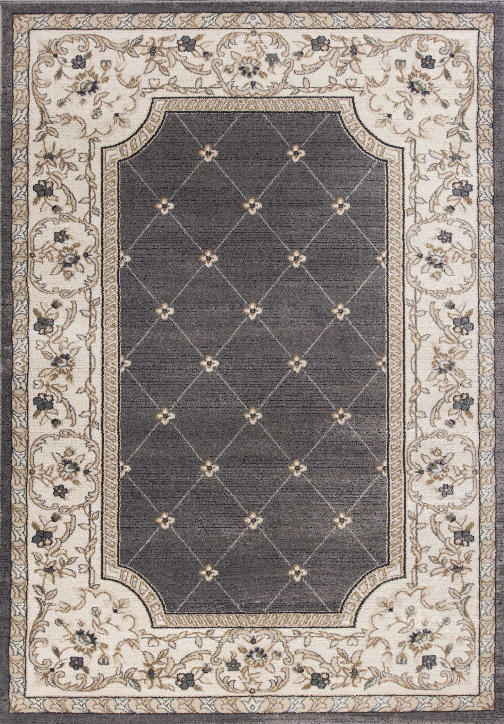 5'3" x 7'7" Polypropylene Grey/Ivory Area Rug