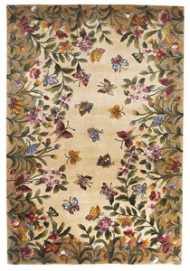 2'6" x 4'6" Wool Antique Beige Area Rug