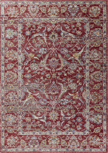 3'6" x 5'6" Polyester Red Area Rug