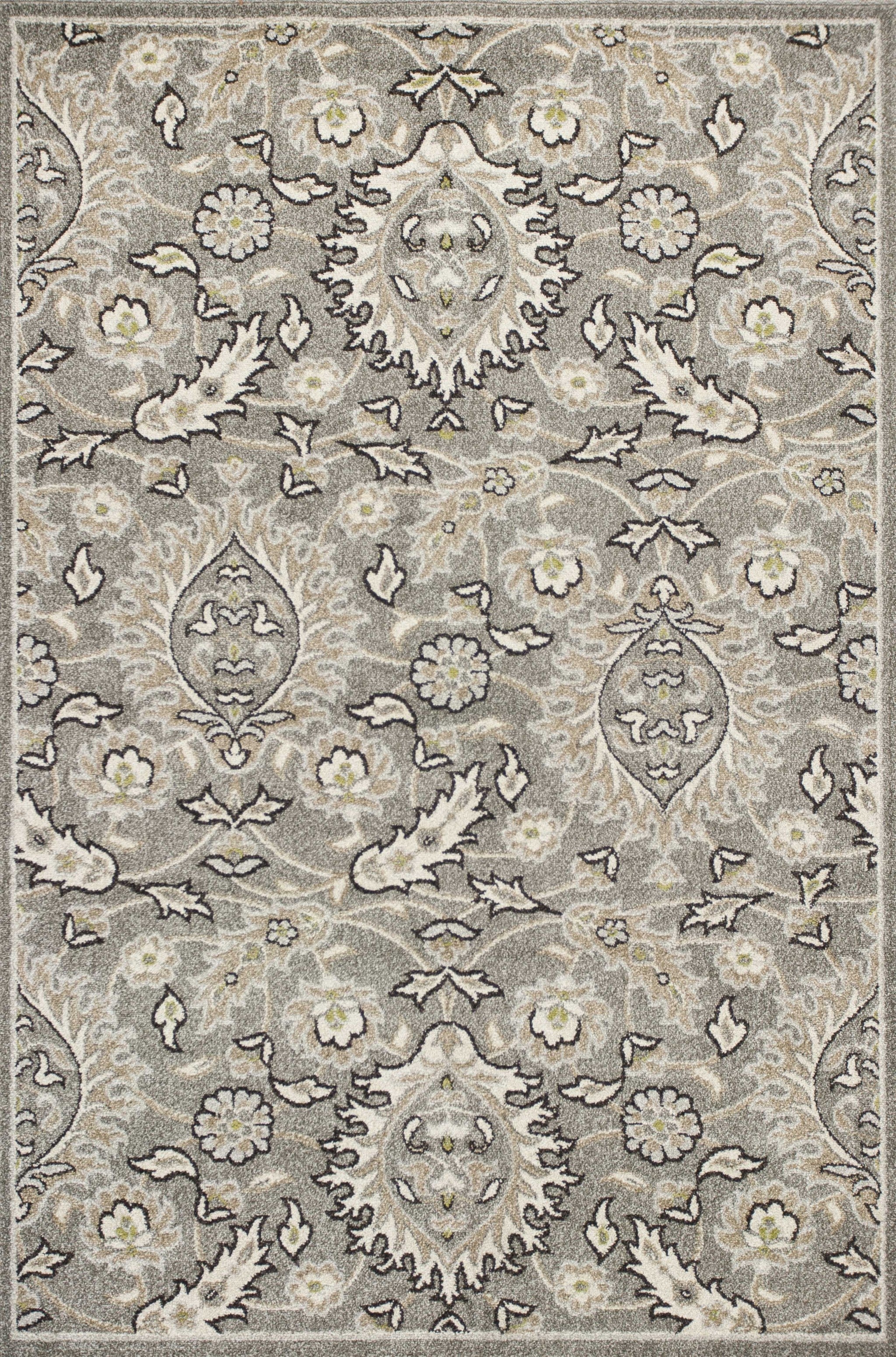 5'3" x 7'7" UV-treated Polypropylene Grey Area Rug