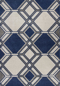 5'3" x 7'7" UV-treated Polypropylene Ivory/Denim Area Rug