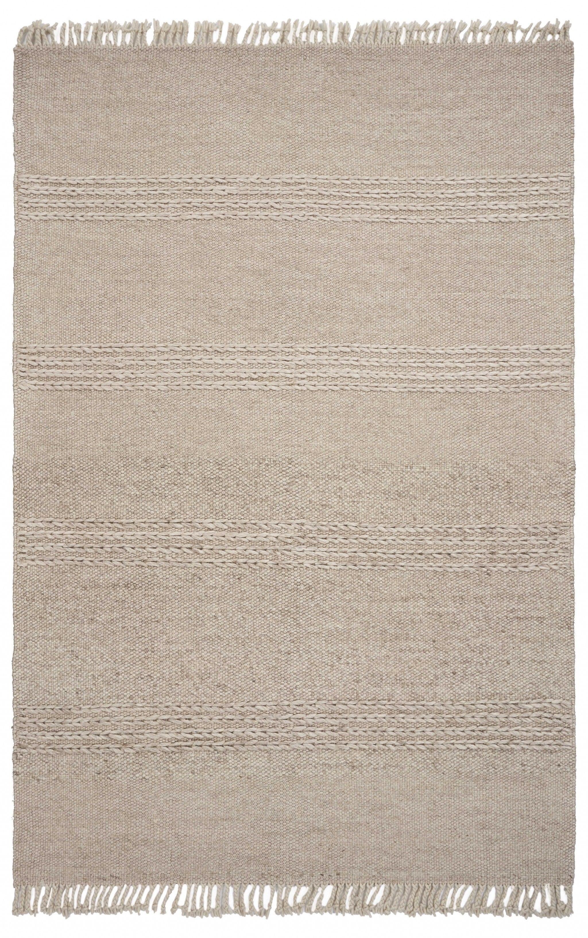 3'3" x 5'3" Wool Natural Area Rug