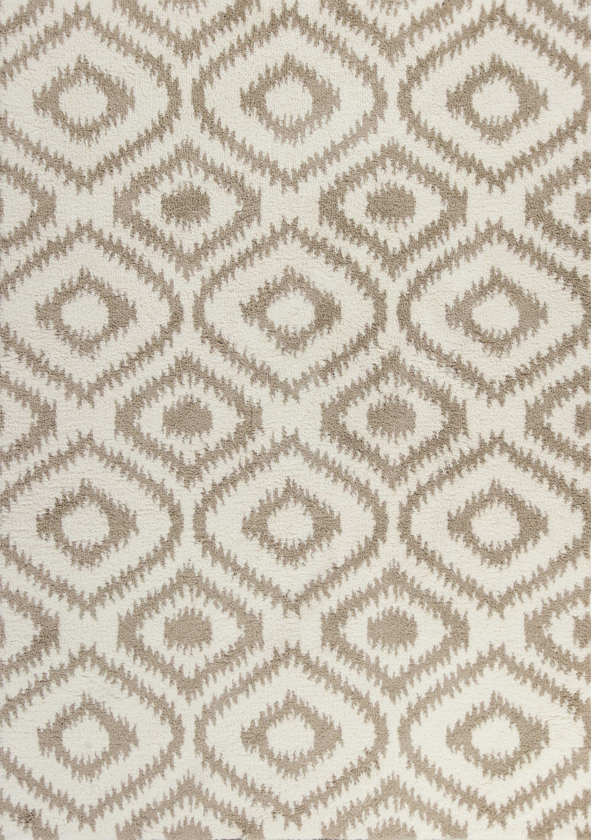 3'3" x 5'3" Microfiber Ivory/Beige Area Rug