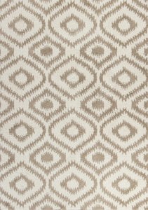 3'3" x 5'3" Microfiber Ivory/Beige Area Rug